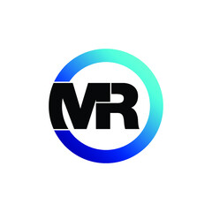 Letter MR simple logo design vector