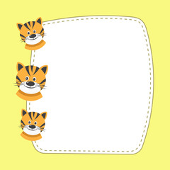 Vector greeting card, book cover, poster, banner.Cartoon animal characters. tiger,Kids illustration. Vector 10eps illustration.