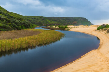 Rainy day moody seascape