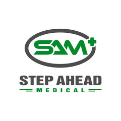 modern health logo with letter SAM