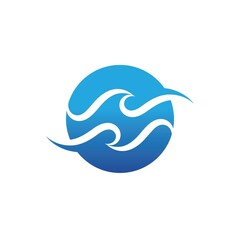Water wave icon vector