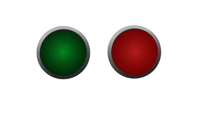 red and green buttons. On off buttons