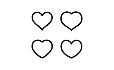 Heart linear icon. Valentine's day symbol. Hearts vector collection.