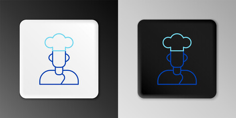 Line Cook icon isolated on grey background. Chef symbol. Colorful outline concept. Vector.