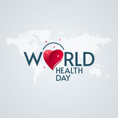 World Health Day Lettering Heart and Star Shapes