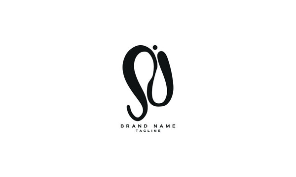SJ, JS, Abstract initial monogram letter alphabet logo design