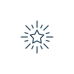 Excellence line icon. Shiny star, Star shine for best choice, favorite symbol, certificate stamp star mark logo Can be used for web and mobile. Vector illustration design on white background. EPS 10