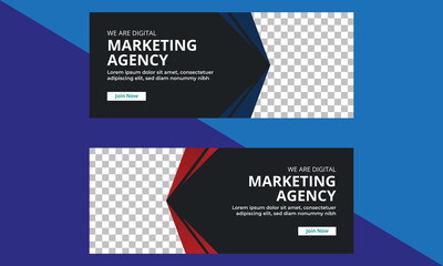 Digital marketing agency cover banner template social media post