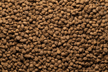 natural dry balanced feed for cats in granules top view