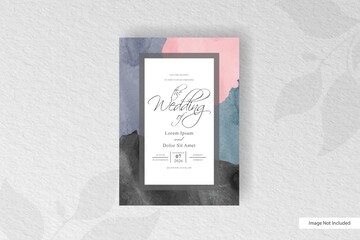 Abstract wedding invitation card with watercolor texture