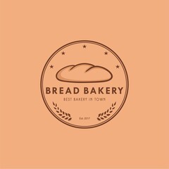 Bread Bakery Logo Vintage Design Vector Illustration Icon