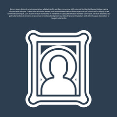 Blue line Christian icon isolated on blue background. Vector.