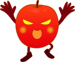襲いかかる可愛いりんごのキャラクター