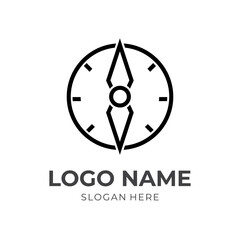 compass logo template flat black color style