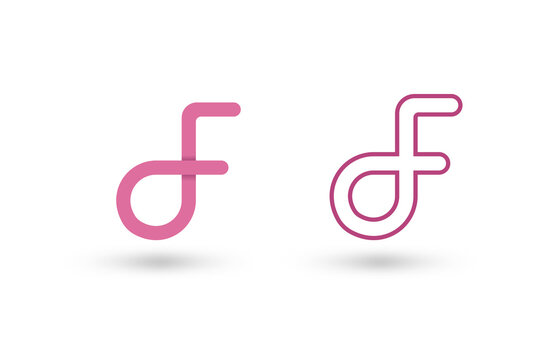 Letter df line art simple logo