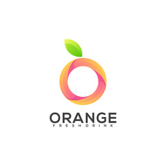 Orange logo colorful gradient illustration vector design