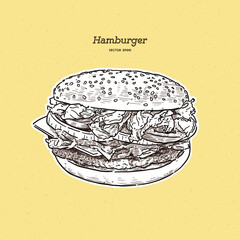 Hamburger hand draw.