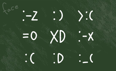 手描き風な海外の顔文字　白色