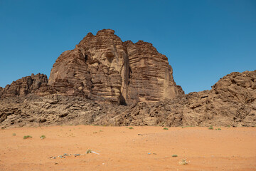 Desert landscapes in remote rural area of Tabuk in north western Saudi Arabia