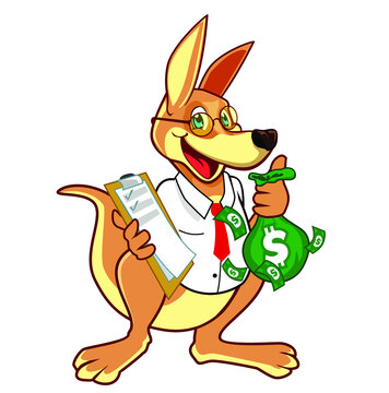 kangaroo animal cartoon in vector