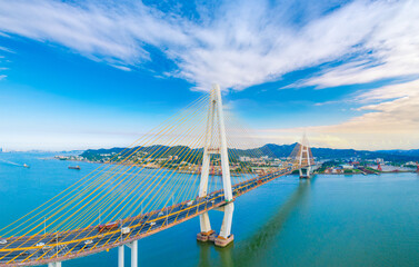 Fototapeta premium Shantou Queshi bridge, Shantou City, Guangdong Province, China