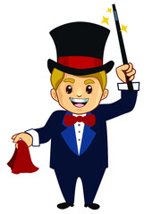 magician mascot cartoon