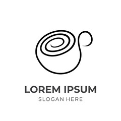 coffee logo vector with flat black color style