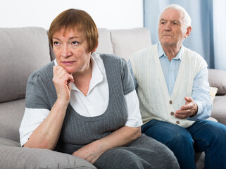 Elderly couple quarreled and offended at each other