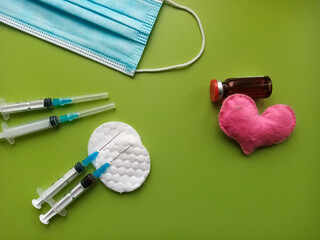 Coronavirus Vaccine. Corona virus Vaccine concept with syringe . Vaccine Concept of fight against...