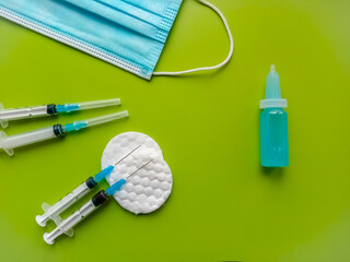 Coronavirus Vaccine. Corona virus Vaccine concept with syringe . Vaccine Concept of fight against coronavirus.