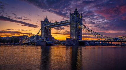 London tower Bridge in sunset light. London is one of the most beautiful historical and modern city in the world.