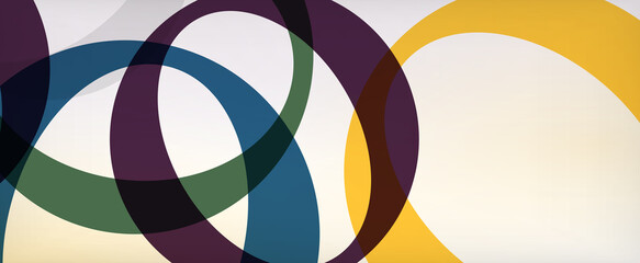 Obraz premium Ring geometric shapes, o letter repetition wallpaper. Abstract background for business or technology presentations, internet posters or web brochure covers