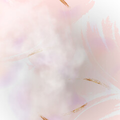 Sugar cotton pink clouds vector design background. Glamour fairytale backdrop. Plane sky view with stars and sunset.