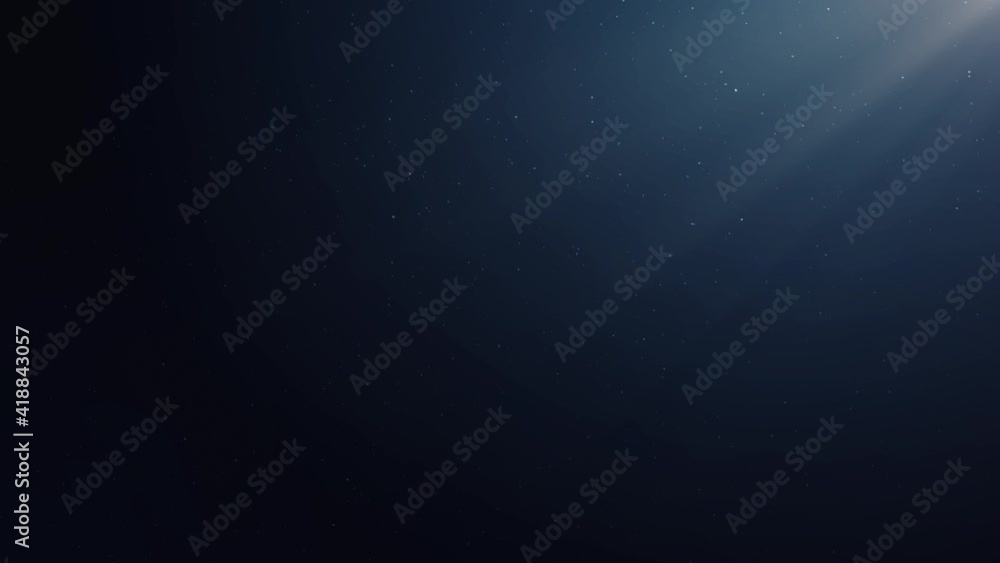 Wall mural 4k glitter floating dust particles with flare on black background in slow motion. looped 3d animatio