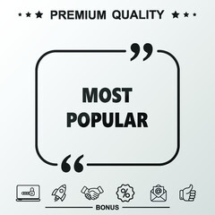 Most popular word icon. With quote symbol © murat