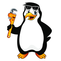 penguin mascot cartoon in vector