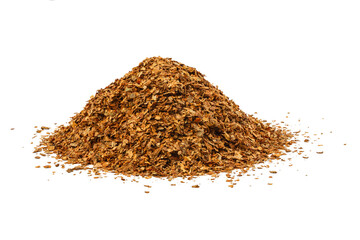 small pile of tobacco shag isolated on white background