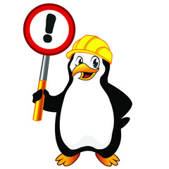 penguin mascot cartoon in vector