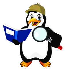 penguin mascot cartoon in vector