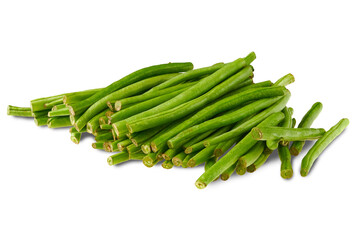 Fresh green beans isolated on white