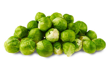 Fresh brussel sprouts isolated on white