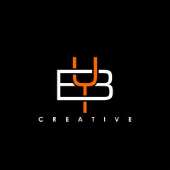 BY, YB Letter Initial Logo Design Template Vector Illustration