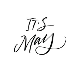 SPRING MONTH VECTOR HAND LETTERING with meaning IT IS MAY. MAY MONTH typography