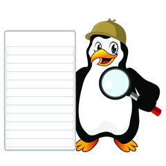 penguin mascot cartoon in vector