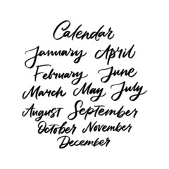 ALL MONTHS VECTOR LETTERING SET. FOR CALENDAR
JANUARY, FEBRUARY, MARCH, APRIL, MAY, JUNE, JULY, AUGUST, SEPTEMBER, OCTOBER, NOVEMBER, DECEMBER