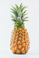 Fresh pineapple white background. Tropical fruit.