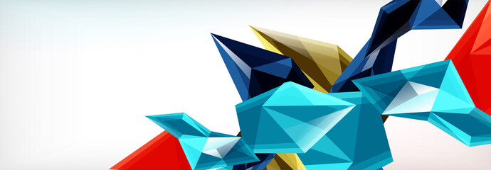 Vector 3d triangles and pyramids abstract background for business or technology presentations, internet posters or web brochure covers