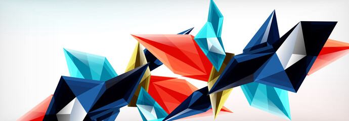 Vector 3d triangles and pyramids abstract background for business or technology presentations, internet posters or web brochure covers