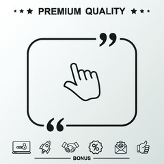 Smartphone with shopping cart line icon. With quote symbol