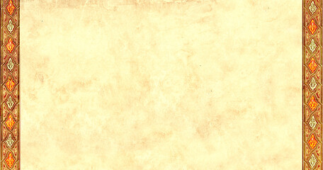 Grunge background with paper texture and ornament in Moroccan style